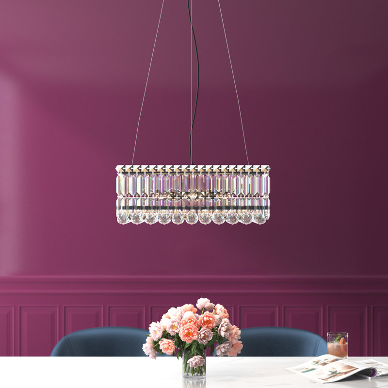Lustre Moret, Noir, H 7,5 po x l 20 po x P 10 po
