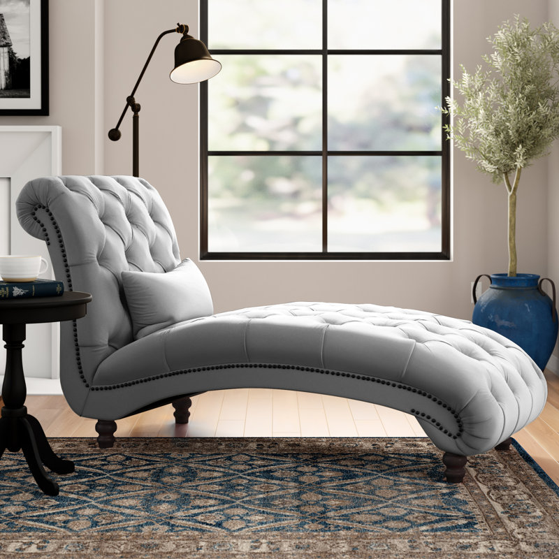 Chaise longue capitonnée sans accoudoirs Huskins, Gris étain
