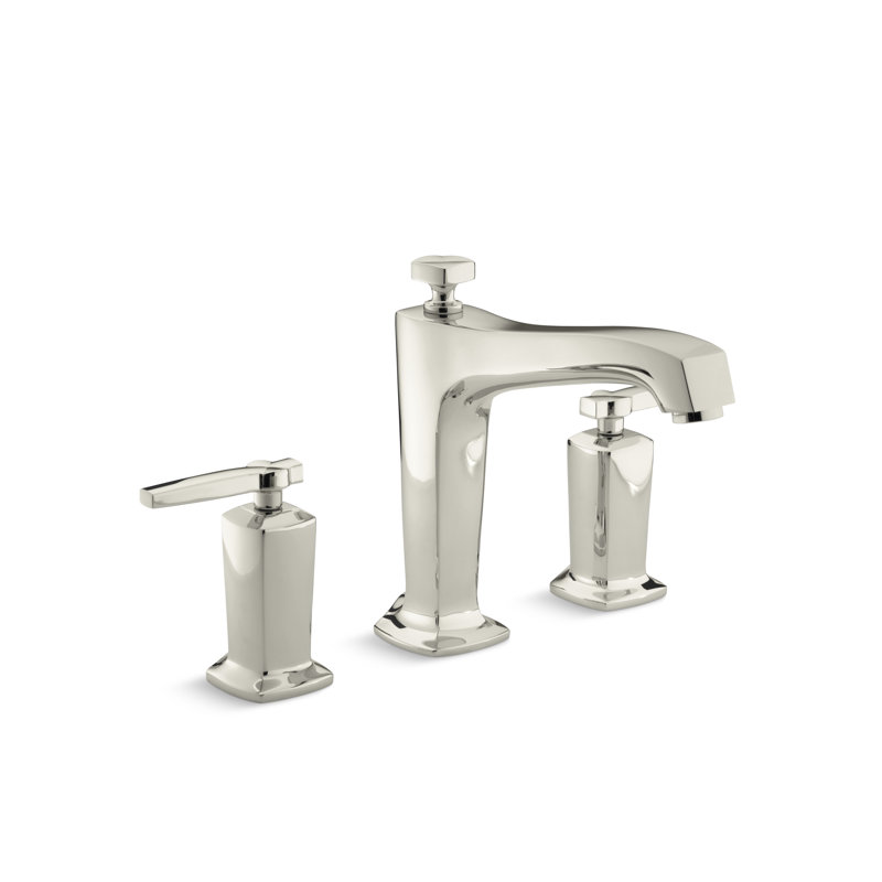 Margaux Deck-Mount Bath Faucet Trim for High-Flow Valve with Non-Diverter Spout and Lever Handles, Valve Not Included