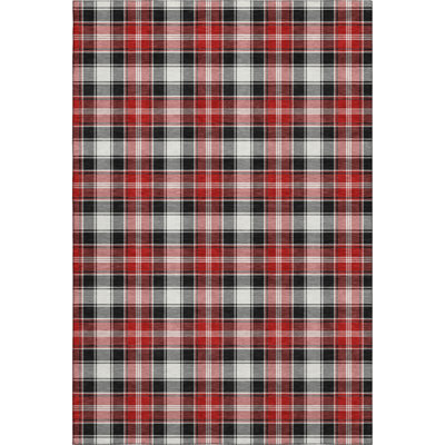 Premium Machine Washable Dockside AMF1817 Christmas Plaid Rug