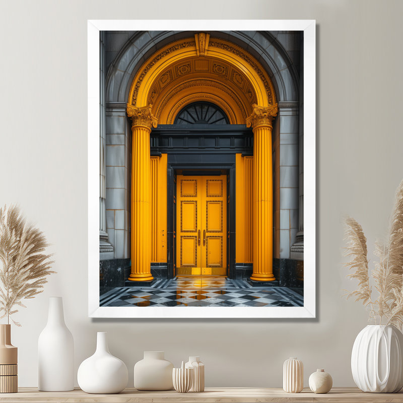 Jaune jaune gris majestueux Banks - Banks Wall Art, Toile encadrée blanche avec une seule photo, H 32 po x l 16 po x P 1 po