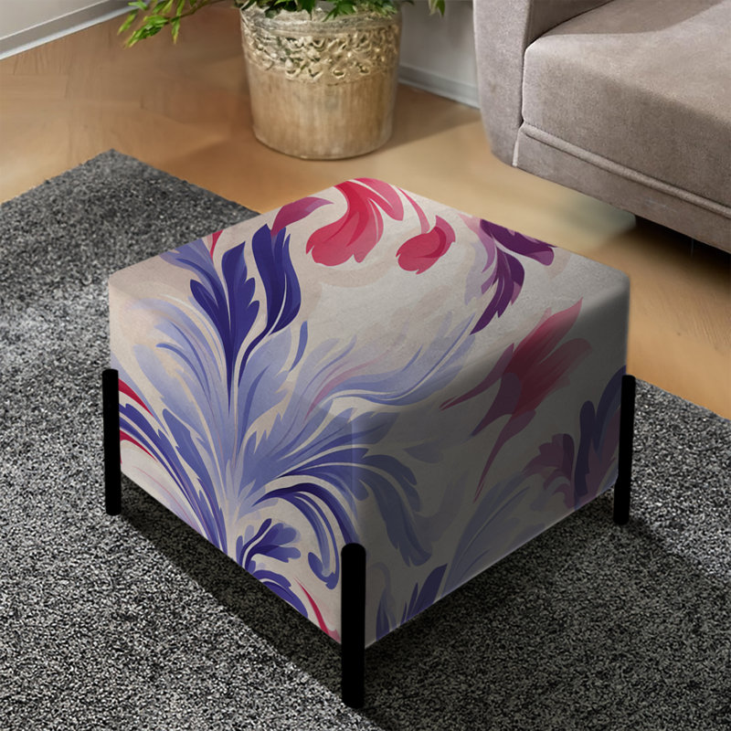 Splendeur de façade rose et mauve Ikat - repose-pieds carré Ikat
