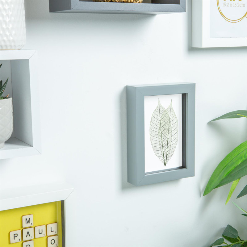 Shadow Box Picture Frame, Grey, 17.5cm H x 12.5cm W x 3.5cm D