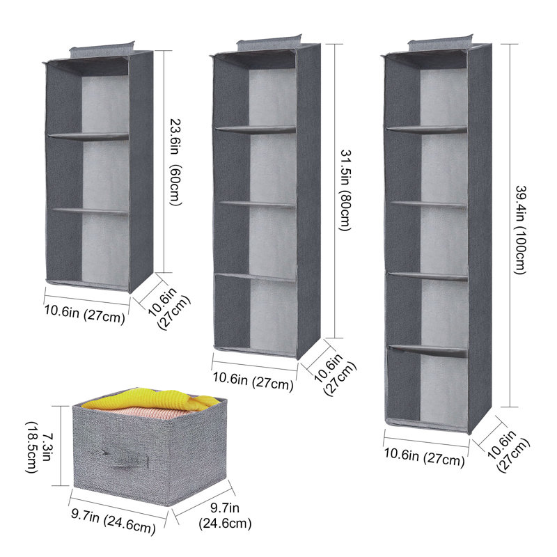Hanging Organizer, 23.6" H x 10.6" W x 10.6" D 