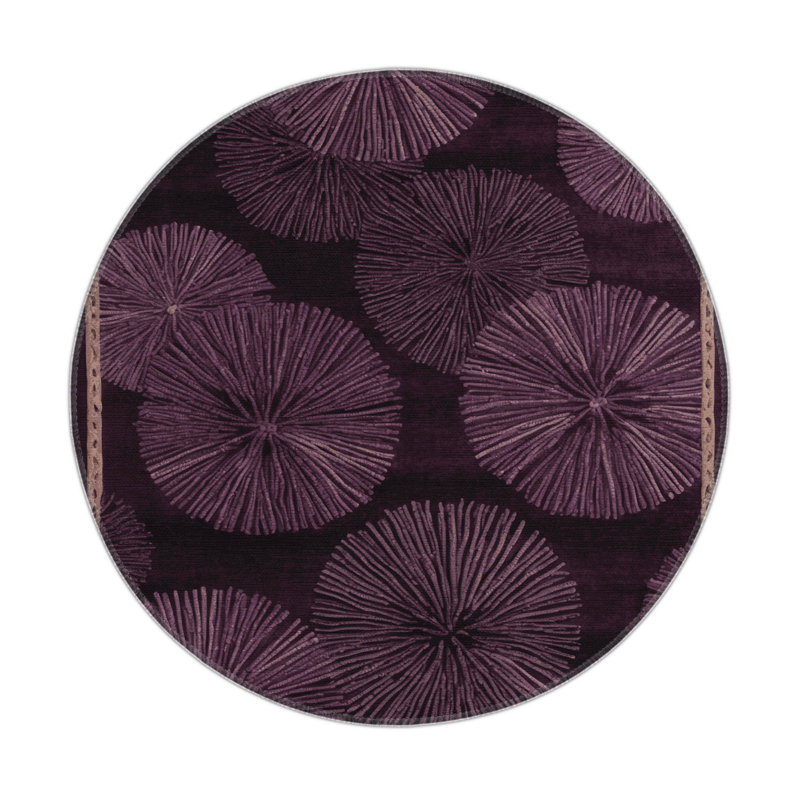 Tapis d'intérieur et d'extérieur mauve Nature, Rond 5 pi