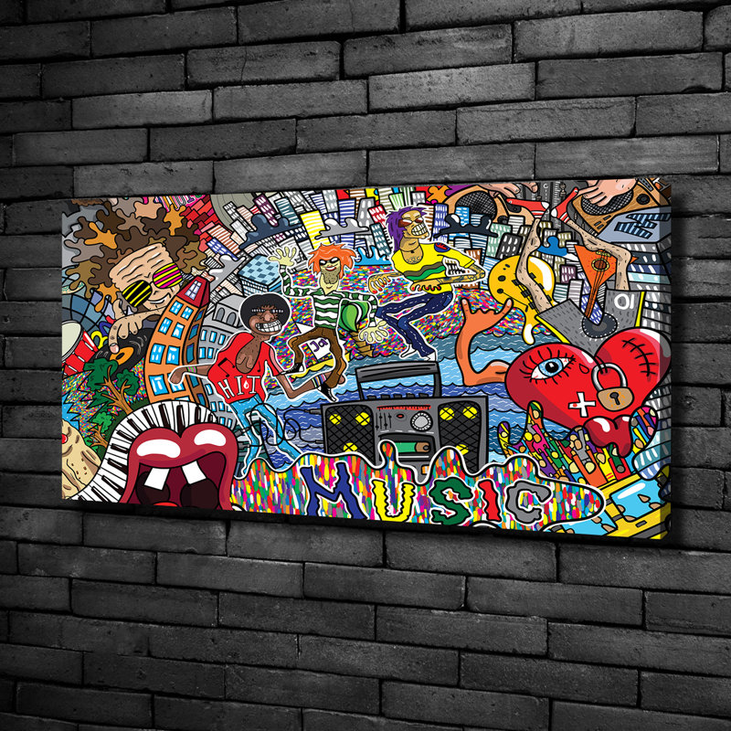 Music Collage - No Frame Print on Canvas