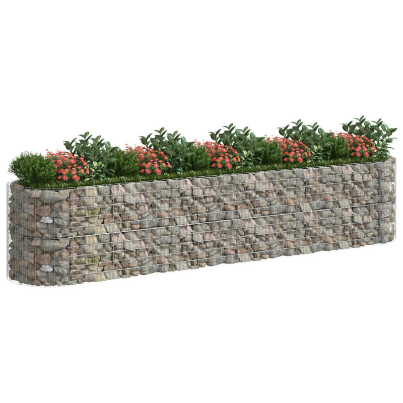 Dakota Fields Gabion Raised Bed Galvanised Iron, 500cm H  x 100cm W  x 100cm D