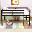 Lit mezzanine double en bois avec échelle
