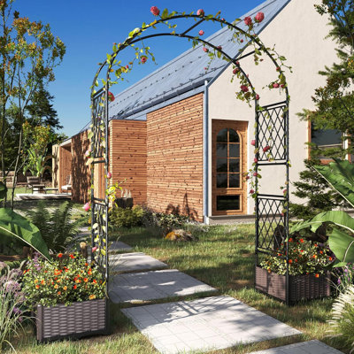 230 cm W x 40 cm D Arbour in Black