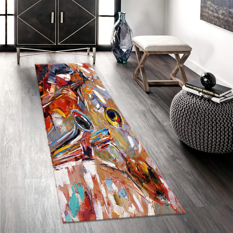 Vibrant Floral Design Printed Goblen Fabric Rug Ideal for Adding a Pop of Color to Any Room in Your Home