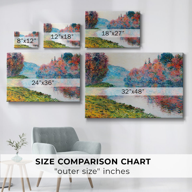 Rives de la seine à Jenfosse - Toile tendue avec châssis, H 18 po x l 27 po