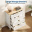 Commode 4 tiroirs cannelés pour chambre à coucher, commode haute de 35,4 po pour garde-robe, 4 tiroirs cannelés avec poignée en métal-1122947470