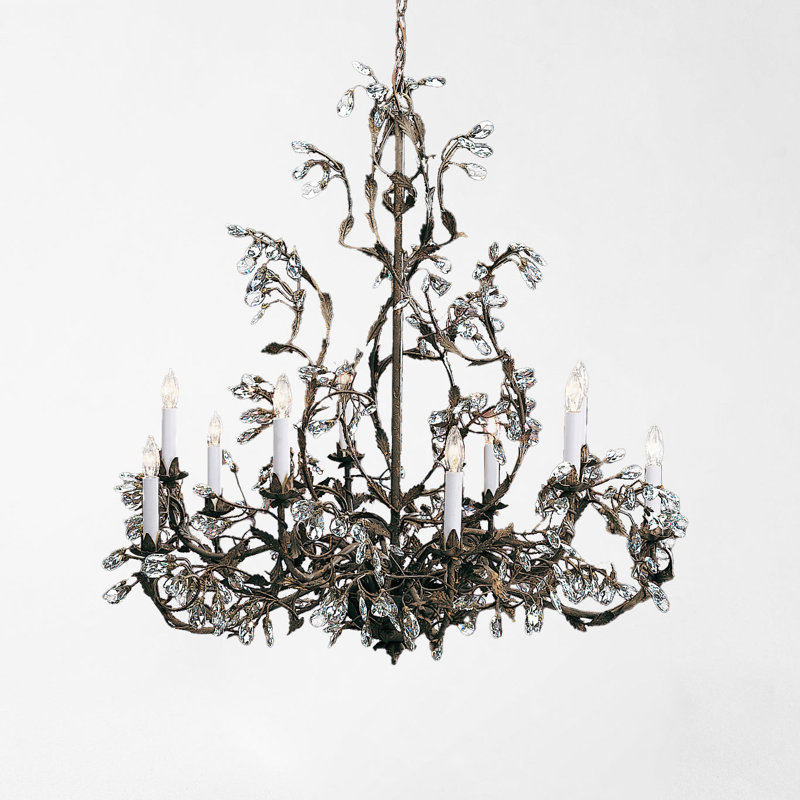Calendra Chandelier, Burnished Iron, 33.5" H x 33.5" W x 33.5" D