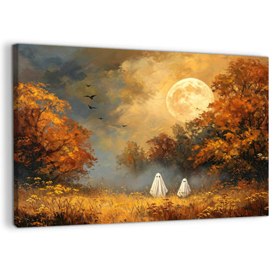 Art mural d'automne Halloween, décoration murale photos d'Halloween, art mural sur toile d'Halloween, humeur de couleur gothique, impression sur toile de qualité galerie, décoration d'automne effrayant pour le salon ou l'entrée, 12 po x 16 po