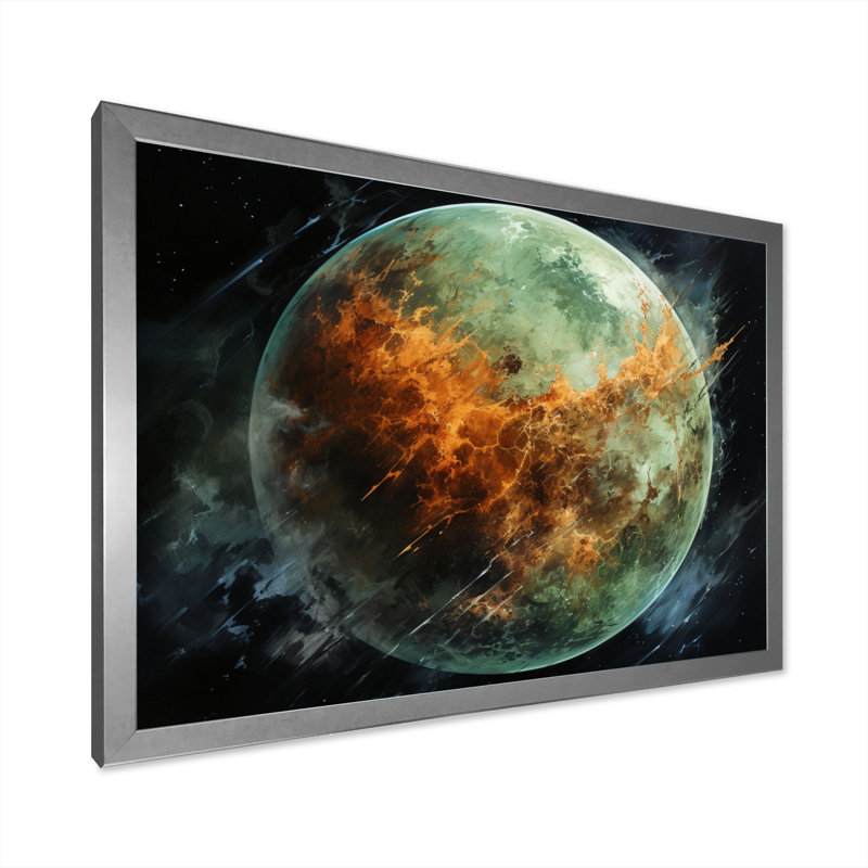" Orange Misty Earthen ", Silver Single Picture Framed, 30" H x 40" W x 1.5" D