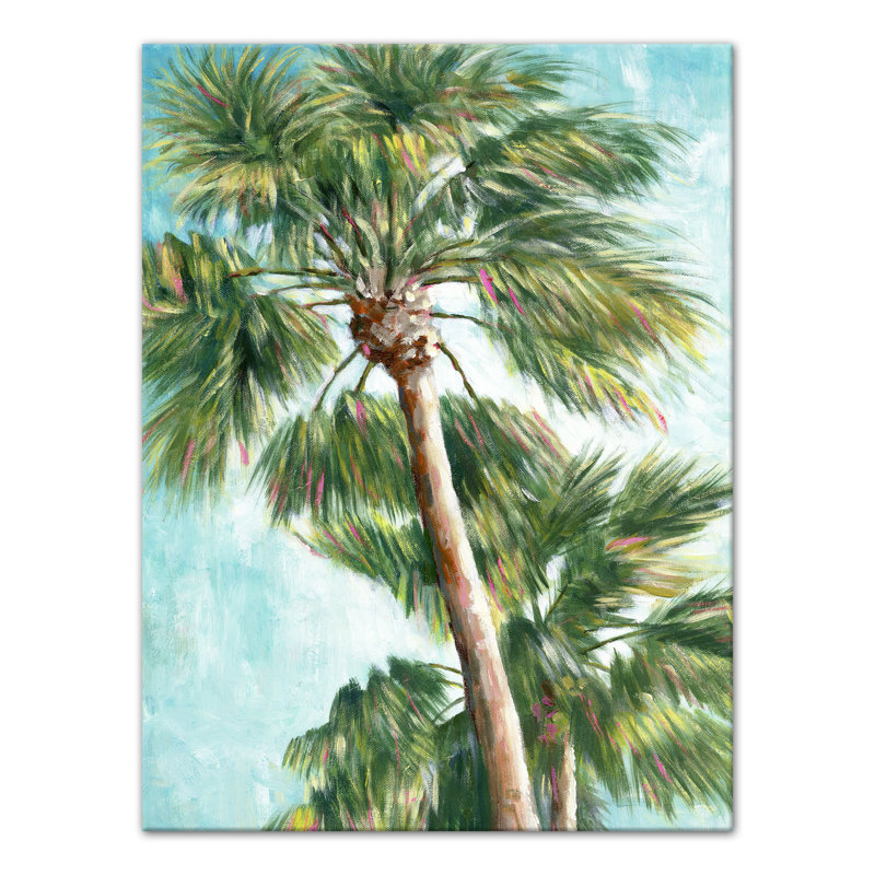 « tropical palm trees », impression sur toile, H 16 po x l 12 po x P 1,25 po