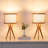 Lampe de table à trépied en bois massif
