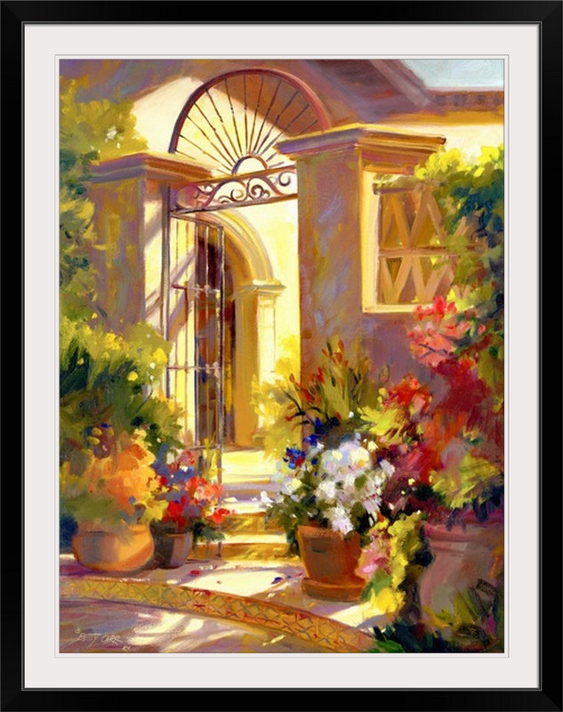 «  "fragrant" entry » betty carr, reproduction d’art, l 44 po x P 35 po x H 1 po, Cadre noir