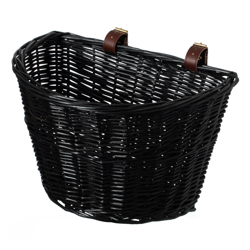 Panier avant en osier pour vélo, Noir