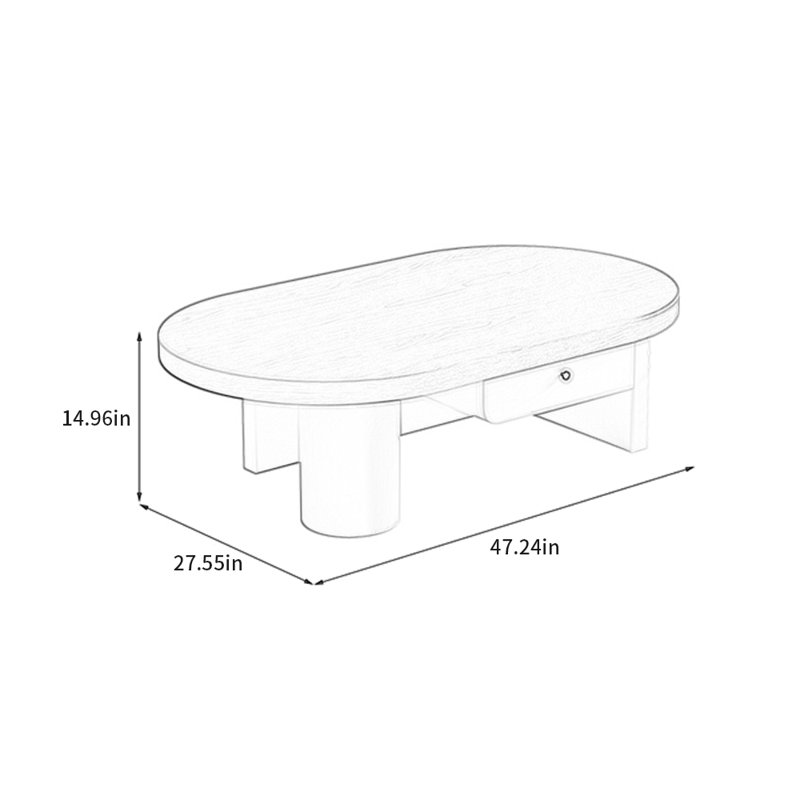 Table basse rétro de style crème légère de luxe, Crème, crème