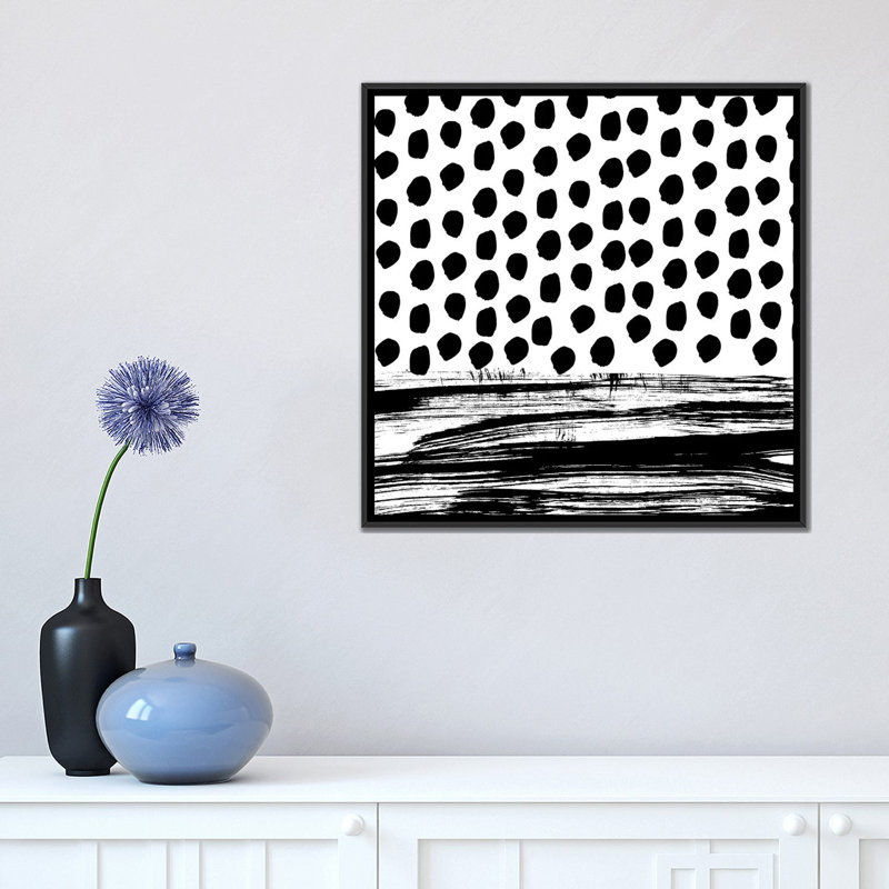 " Zoe B&W " by Charlotte Winter, 18" H x 18" W x 1.5" D, Black Framed Canvas