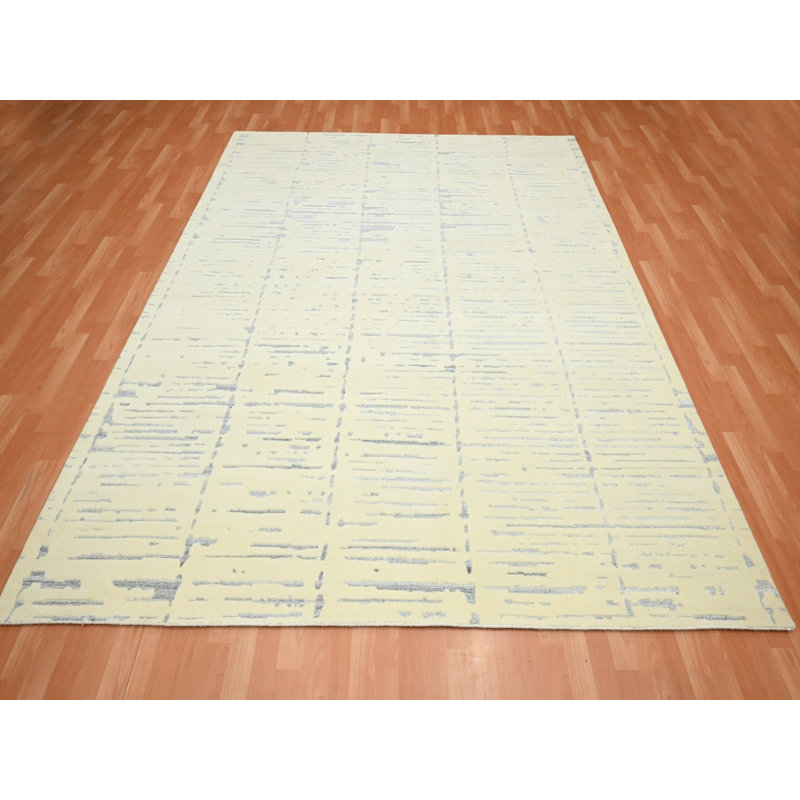 Tapis oriental rectangulaire en laine noué à la main 8 pi 0 po x 9 pi 9 po - MOA10275640