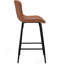 2 tabourets de bar Mid-Century modernes, similicuir brun, pieds en métal poli, conception ergonomique, convient à une utilisation en plein air de couleur comptoir, idéal pour la salle à manger et les cafés-1103310555