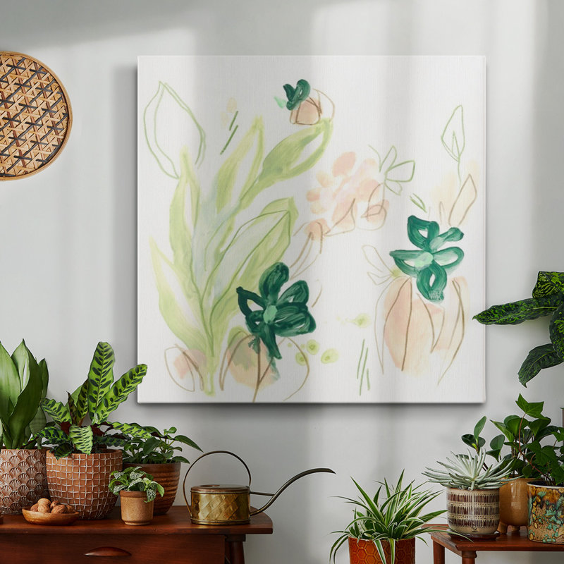 Toile tendue tropicale d'inspiration tropicale II - prêt à accrocher