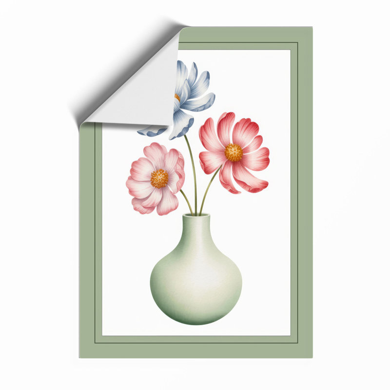 Soft Florals in Glass Botanical - Framed Print, Unframed, A3 - 42.0 x 29.7 cm