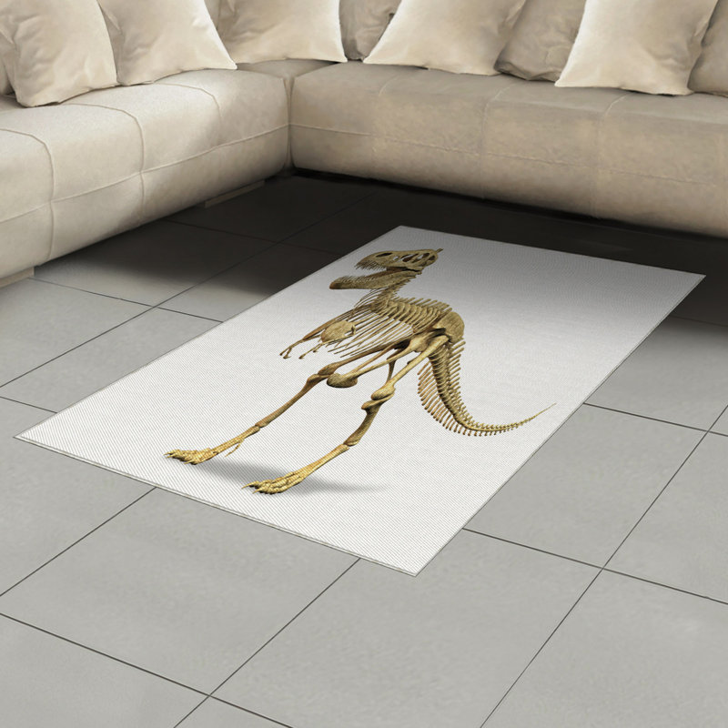 Dinosaur High Density Long Fiber Poly Threads Decorative Area Rug Carpet, Rectangle 4' x 5'8"