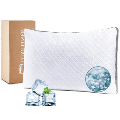 Oreiller de surface Tencel Lyocell pour dormir, oreiller rafraîchissant pour dormeur très chaud, paquet de 1, oreiller à soufflet ferme réglable pour le dos, soutien pour les dormeurs latéraux, qualité hôtelière, housse souple