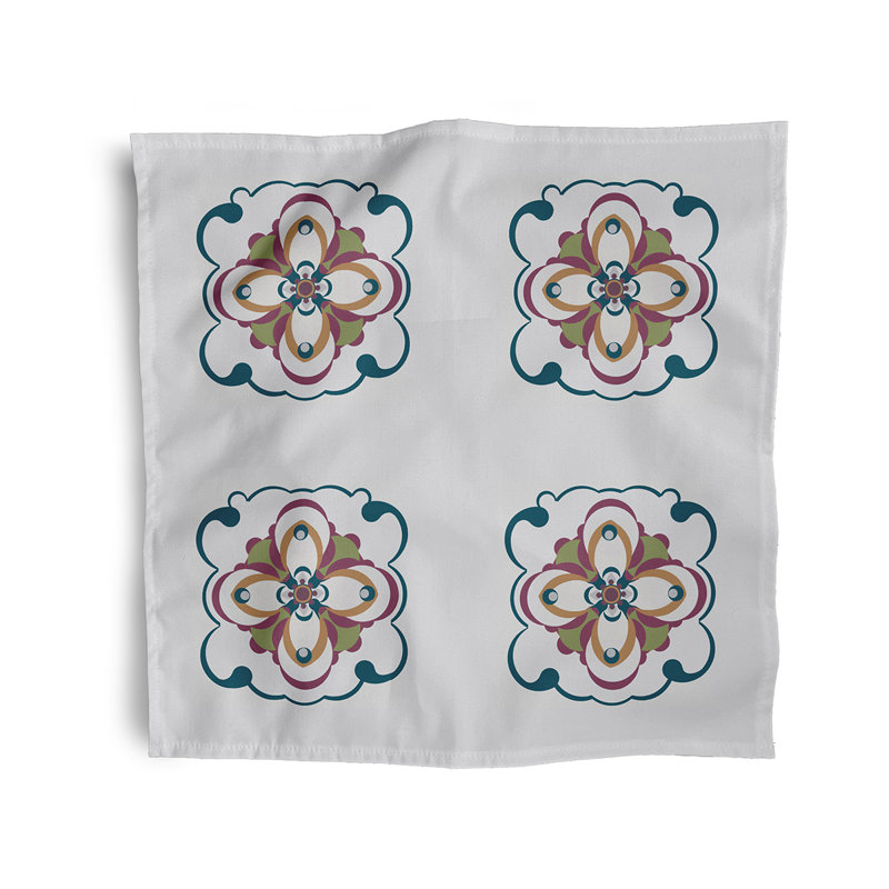 Ciaris Polyester Geometric Square Napkin, Teal