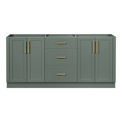   Loren 72 Inch Double Sink Base Cabinet in Vintage Green