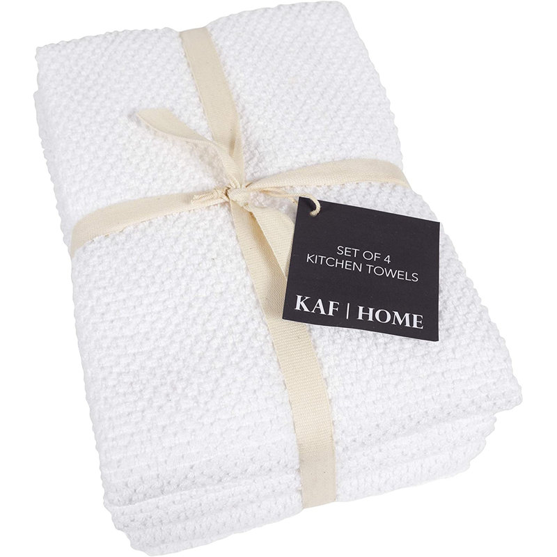 Popcorn Terry Towels, White
