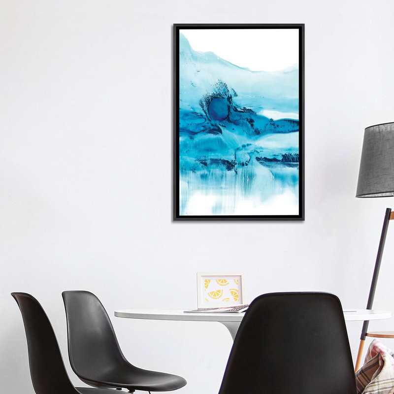 «Blue C Courants II» par Ethan Harper - reproduction d'art, H 40 po x l 26 po x P 1,5 po, Pas de tapis