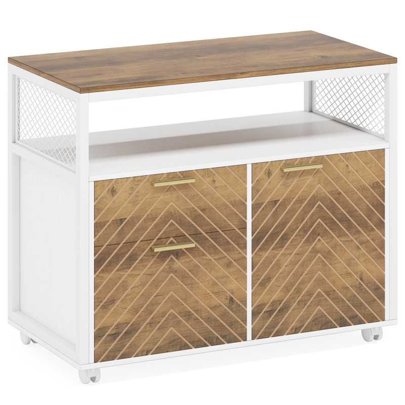 Lellie 15.74"W File Cabinet With Drawers, Walnut