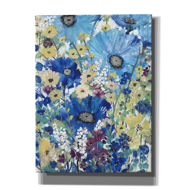 «Garden Blues I» par Tim O'toole, art mural sur toile, H 54 po x l 40 po x P 1,5 po