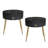 F19.6'' Easy Assembly End Tables With Tabletops, Set Of 2, Modern Fluted 2 Side Tables With Drawers, Round Coffee Tables With Golden Legs For Living Room-843201575