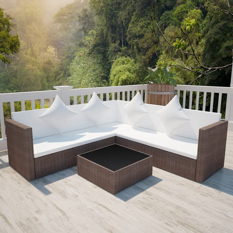 Ensemble de conversation modulaire avec coussins Stehouse, Brun