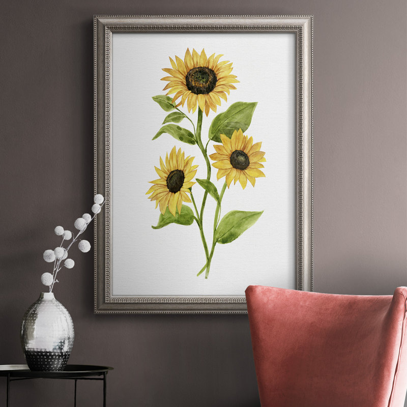 Sunflower Trio II - reproduction d'art sur toile, H 36 po x l 24 po x P 2,5 po