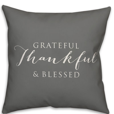  Housse et insert de coussin carré extérieur Thankful Grateful Blessed