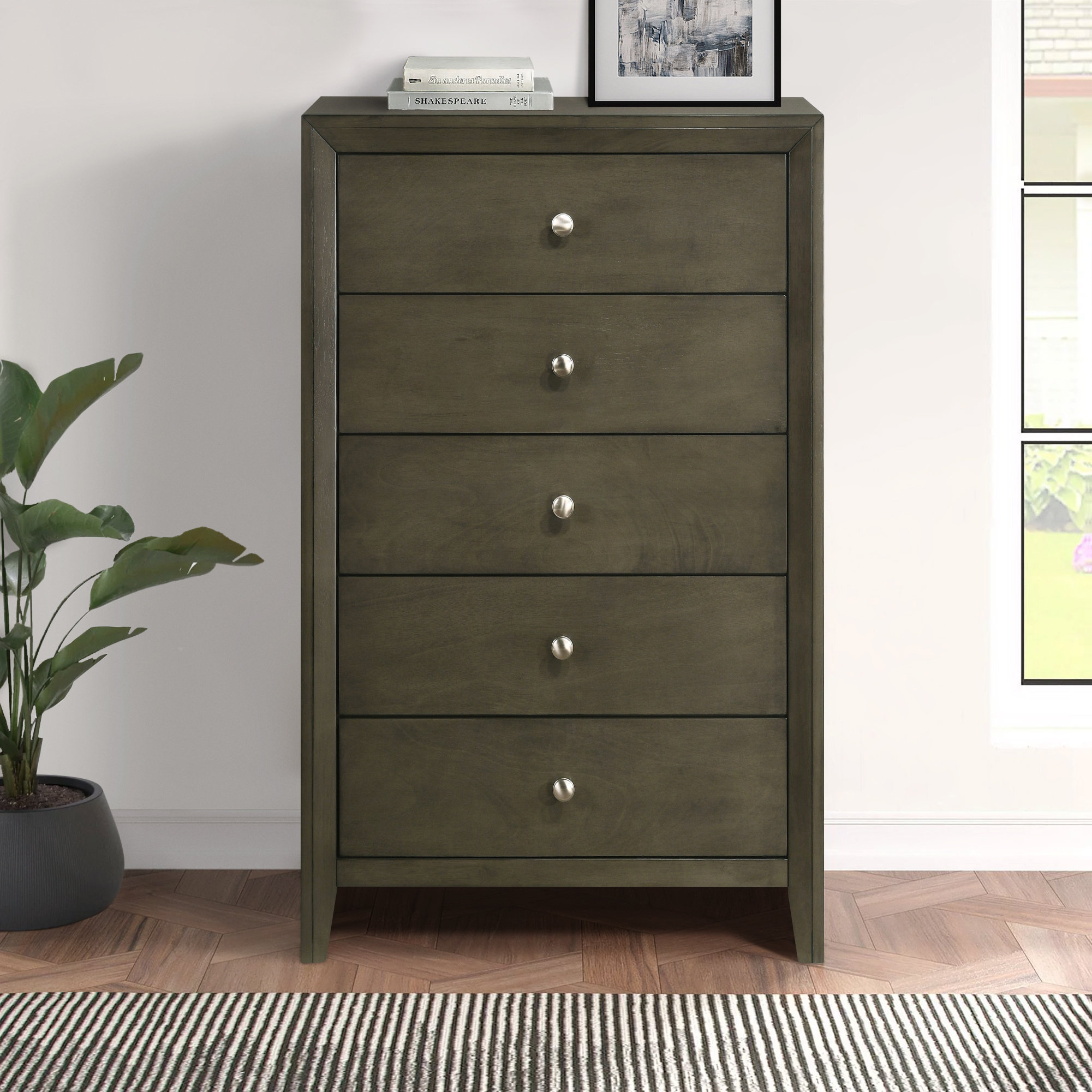 Red Barrel Studio® Joseph Gray 5-drawer Chest | Wayfair