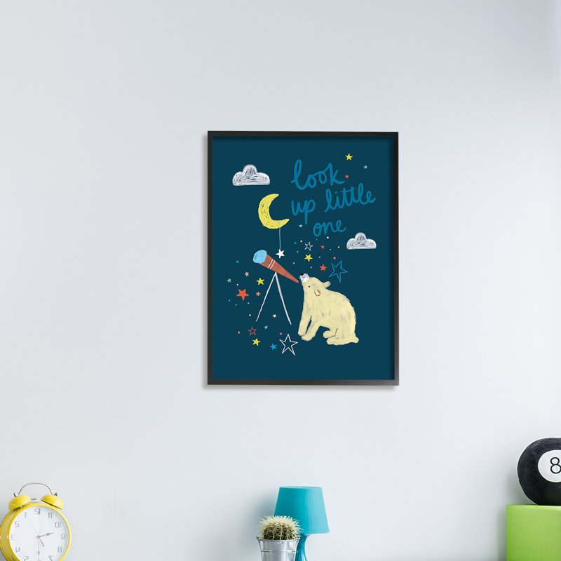 «Look Up Little One Expression Kids» par Art textuel, Giclée encadrée blanc bord de mer, H 14 po x l 11 po x P 3 po