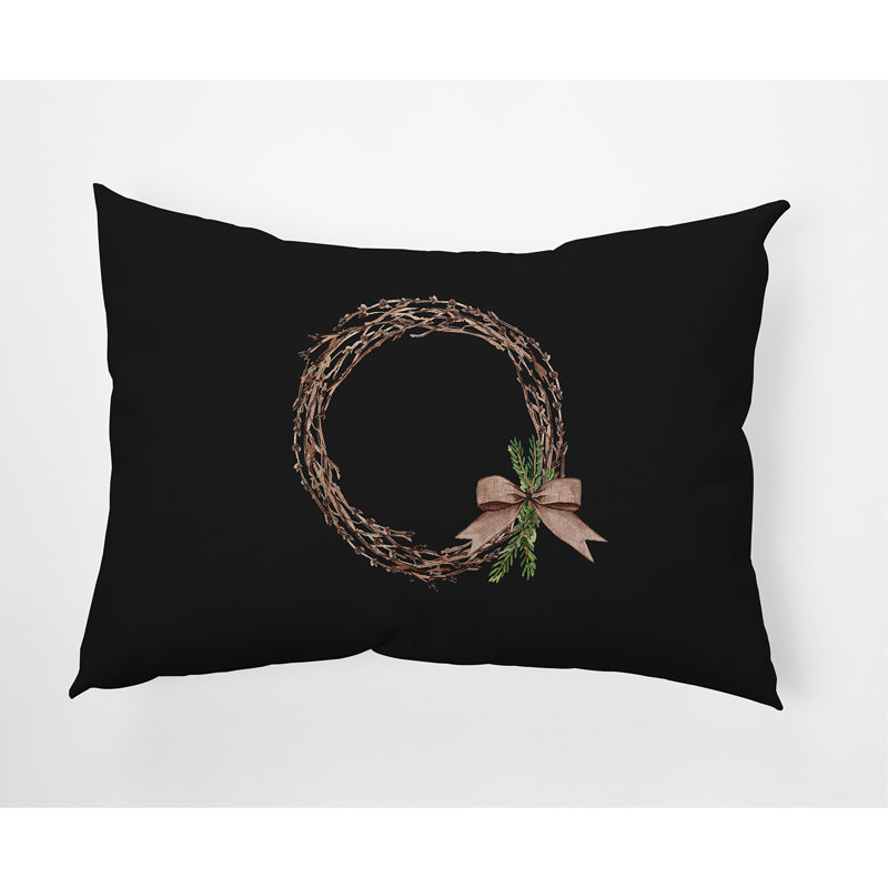  Coussin rectangulaire d'extérieur Sprig of Green, Noir