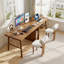 Bureau rectangulaire en bois massif noyer clair-2068864890