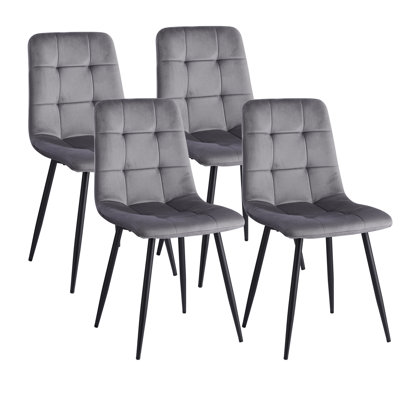 50cm H Velvet Upholstered Metal Side Chair
