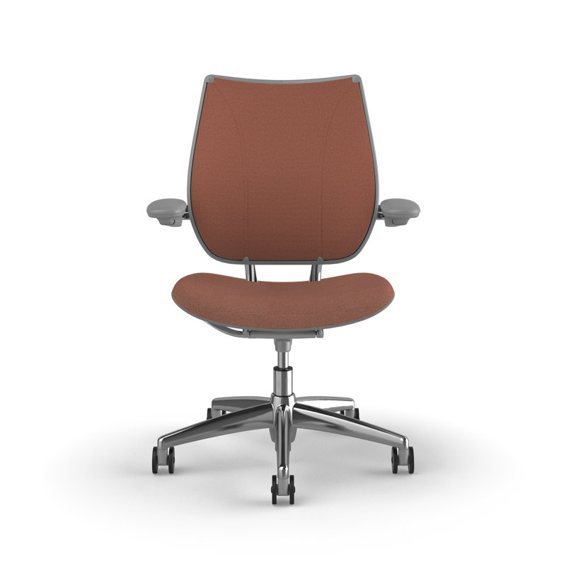 Liberty Ergonomic Task Chair With Upholstered Back, Adjustable Duron Arms, Reddish Brown - 0551