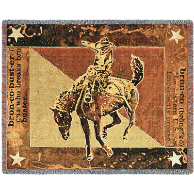 Couverture Pure Country Weavers Bust Over Moon de Michael Swearngin - Cadeau pour les amoureux des chevaux - Jeté western tissé en coton - Fabriqué aux États-Unis (72 x 54)