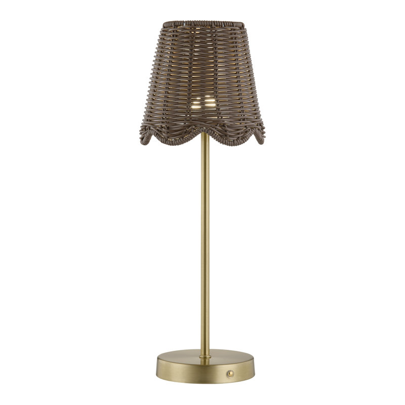 18" Metal Table Lamp With Brown Shade, Brown