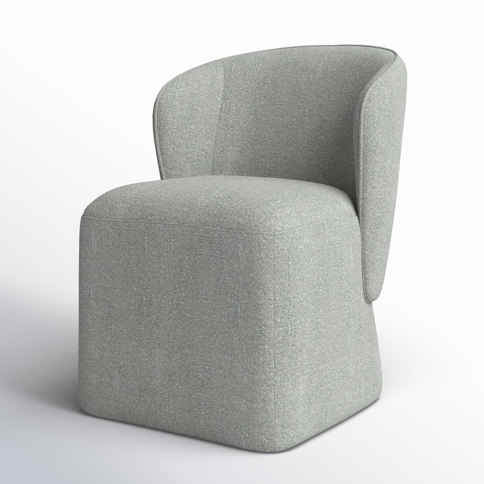 Niha Swivel Upholstered Dining Chair, Mellow Gray Chenille
